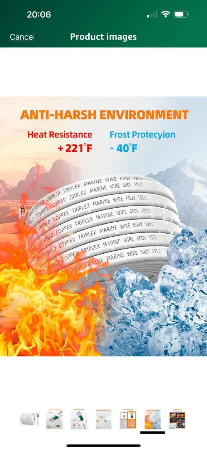 CONEPY 12 AWG 12/3 Triplex Marine Wire – 193.6ft (Approx. 59 доз image indicator(7)