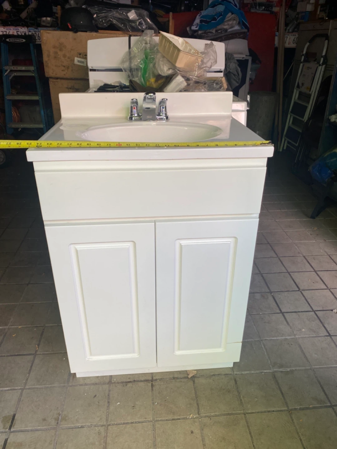White Bathroom Vanity - 25 inches wide x 19” deep