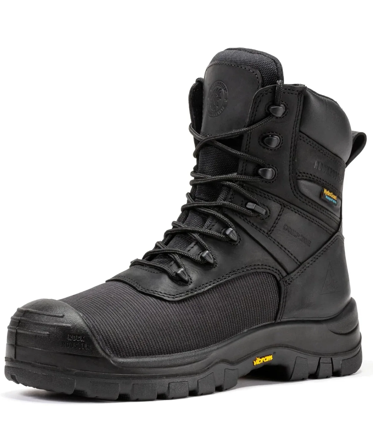 ROCKROOSTER Beaufort CSA Men's Work Boots, 8" Waterproof, Black image indicator(2)