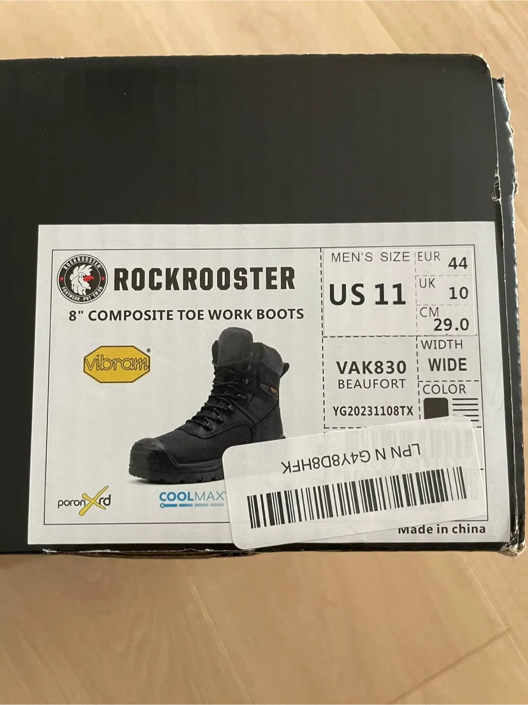 ROCKROOSTER Beaufort CSA Men's Work Boots, 8" Waterproof, Black image indicator(8)
