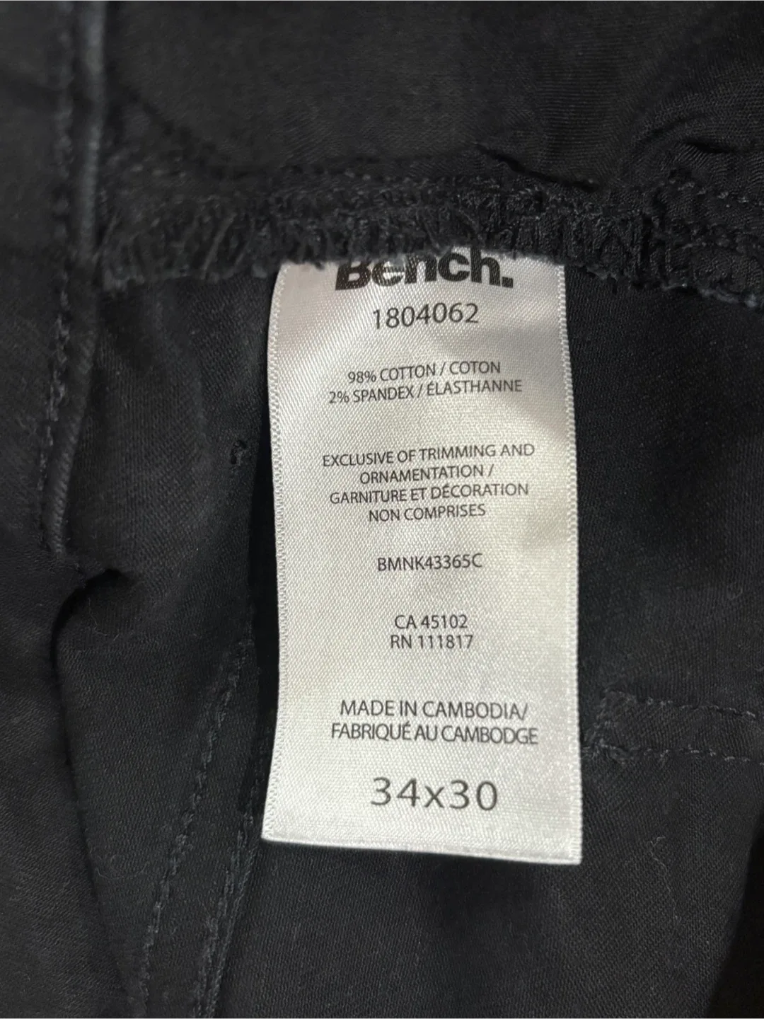 Bench Black Pants - Size 34x30 image indicator(3)