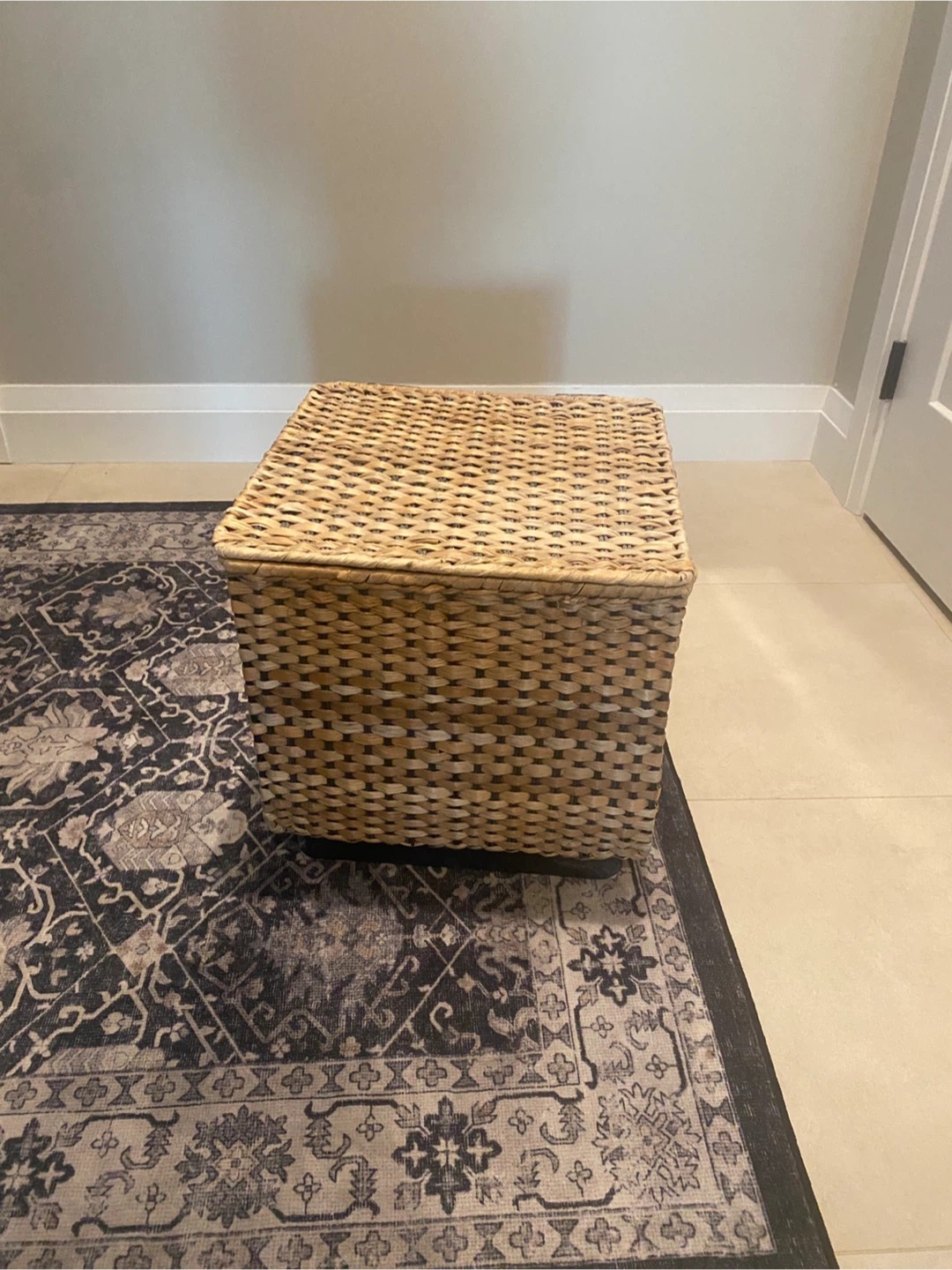 Wicker Storage Ottoman