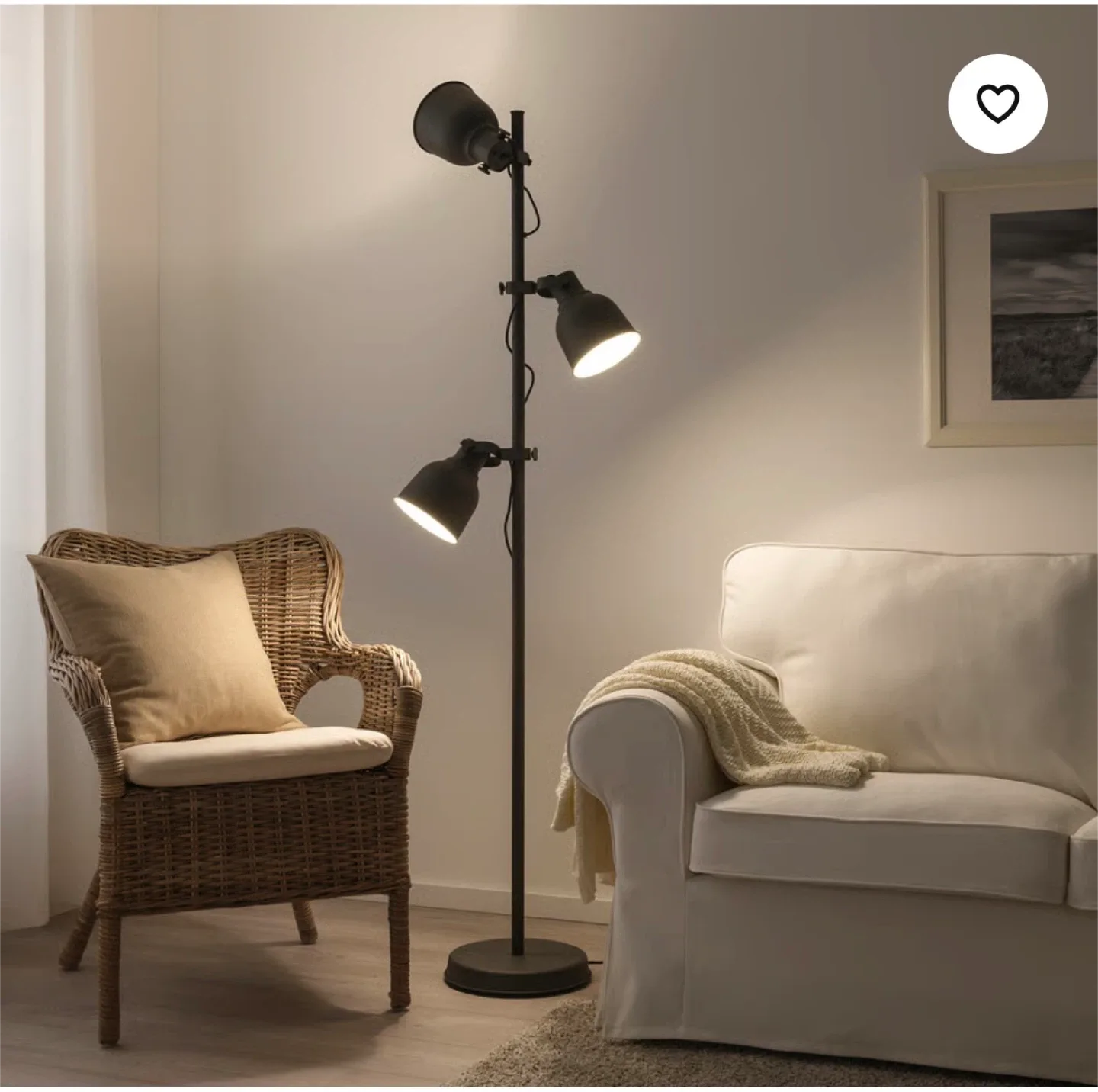 IKEA Hektar Floor Lamp with 3 Spotlights - Dark Grey image indicator(3)