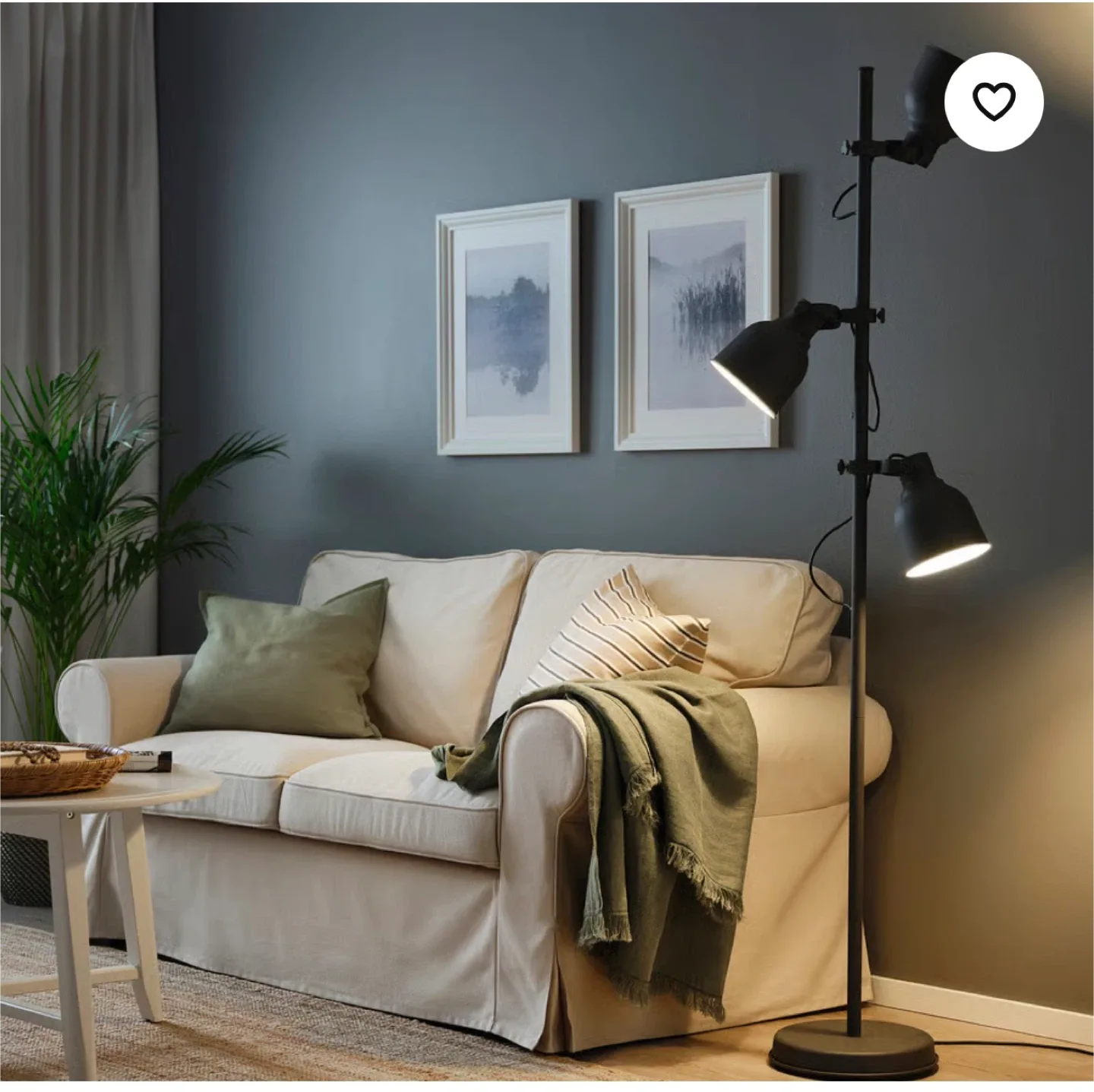 IKEA Hektar Floor Lamp with 3 Spotlights - Dark Grey image indicator(2)