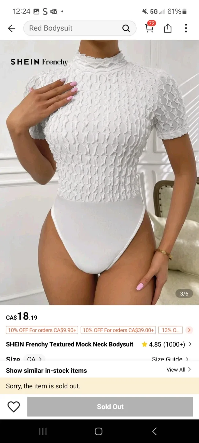 Textured Mock Neck Bodysuit NEW paid $18 image indicator(2)