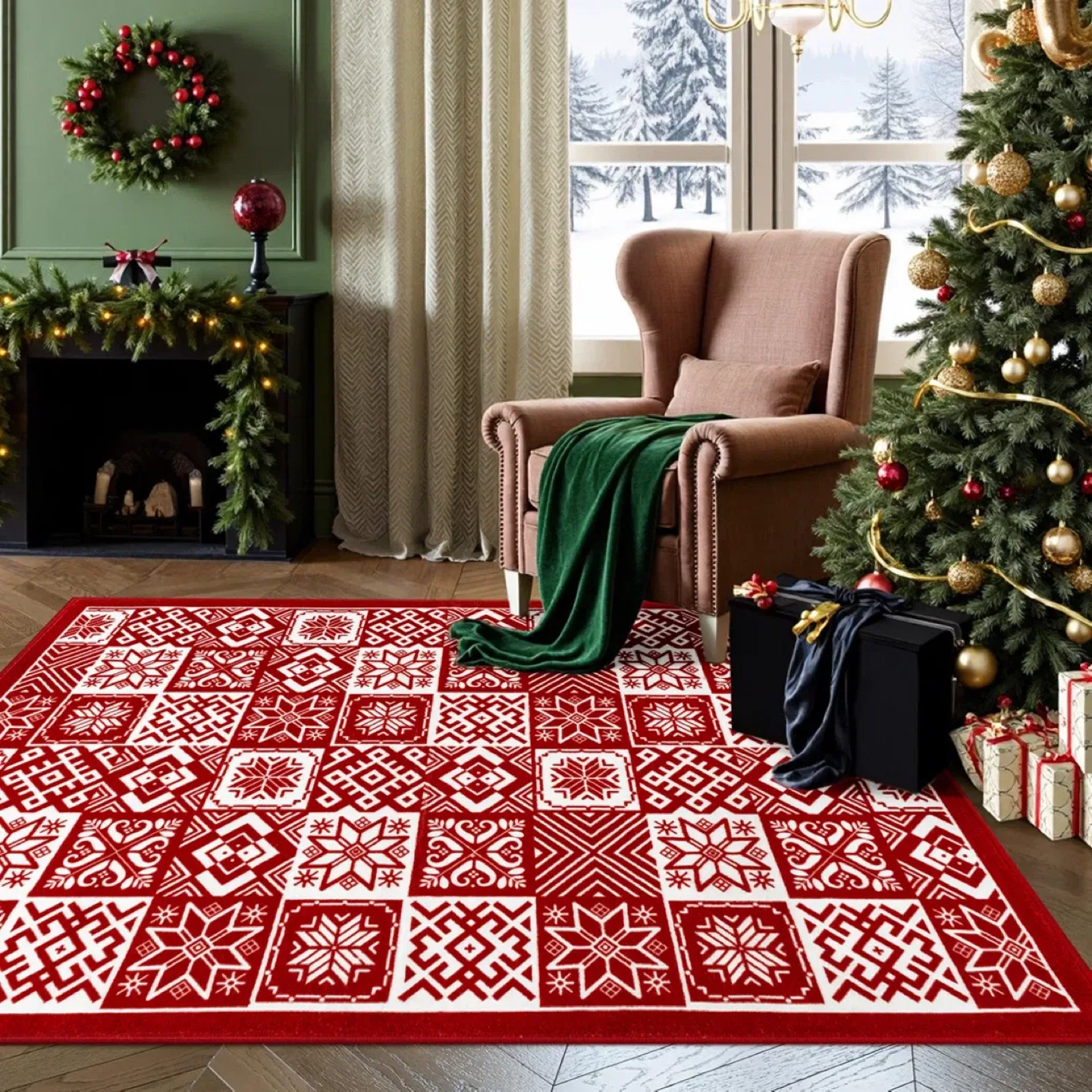 Christmas Decorative 6x9’ Area Rug Machine-Washable, New! image indicator(6)