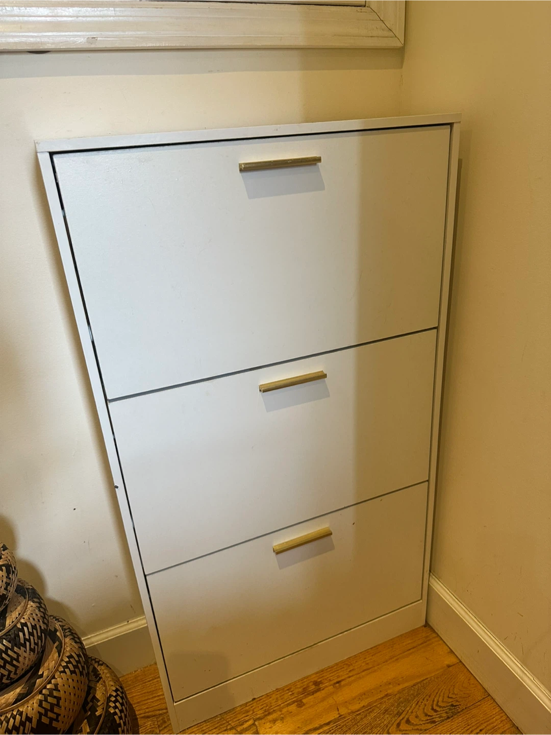 White Shoe Cabinet with 3 Shelves - photo 3