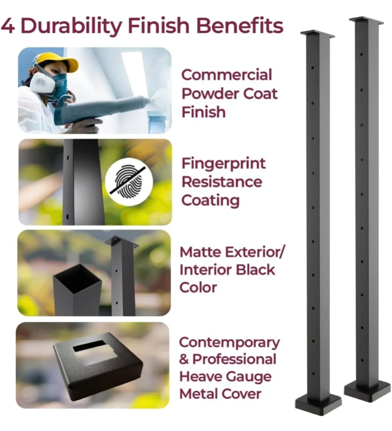 New Level Drilled Cable Railing Post, 2pcs 36” image indicator(4)
