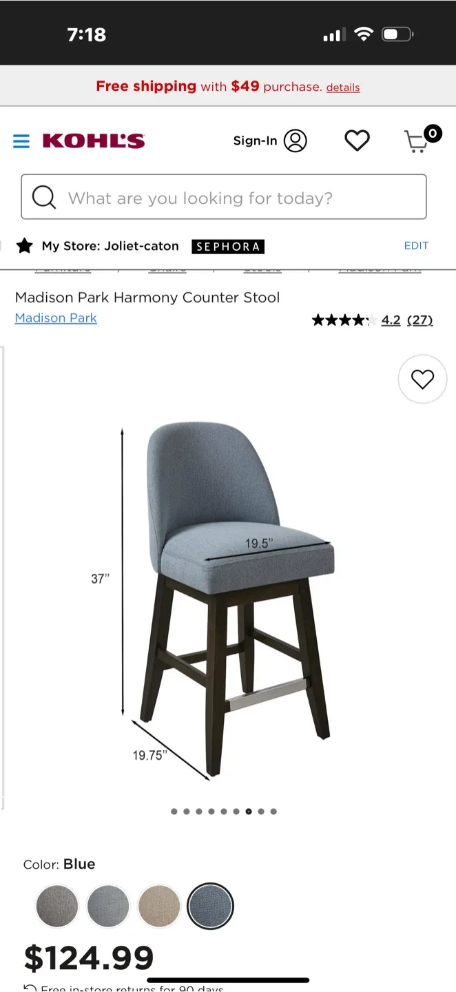 Madison Park Harmony Counter Stool  (Set of 2) image indicator(4)