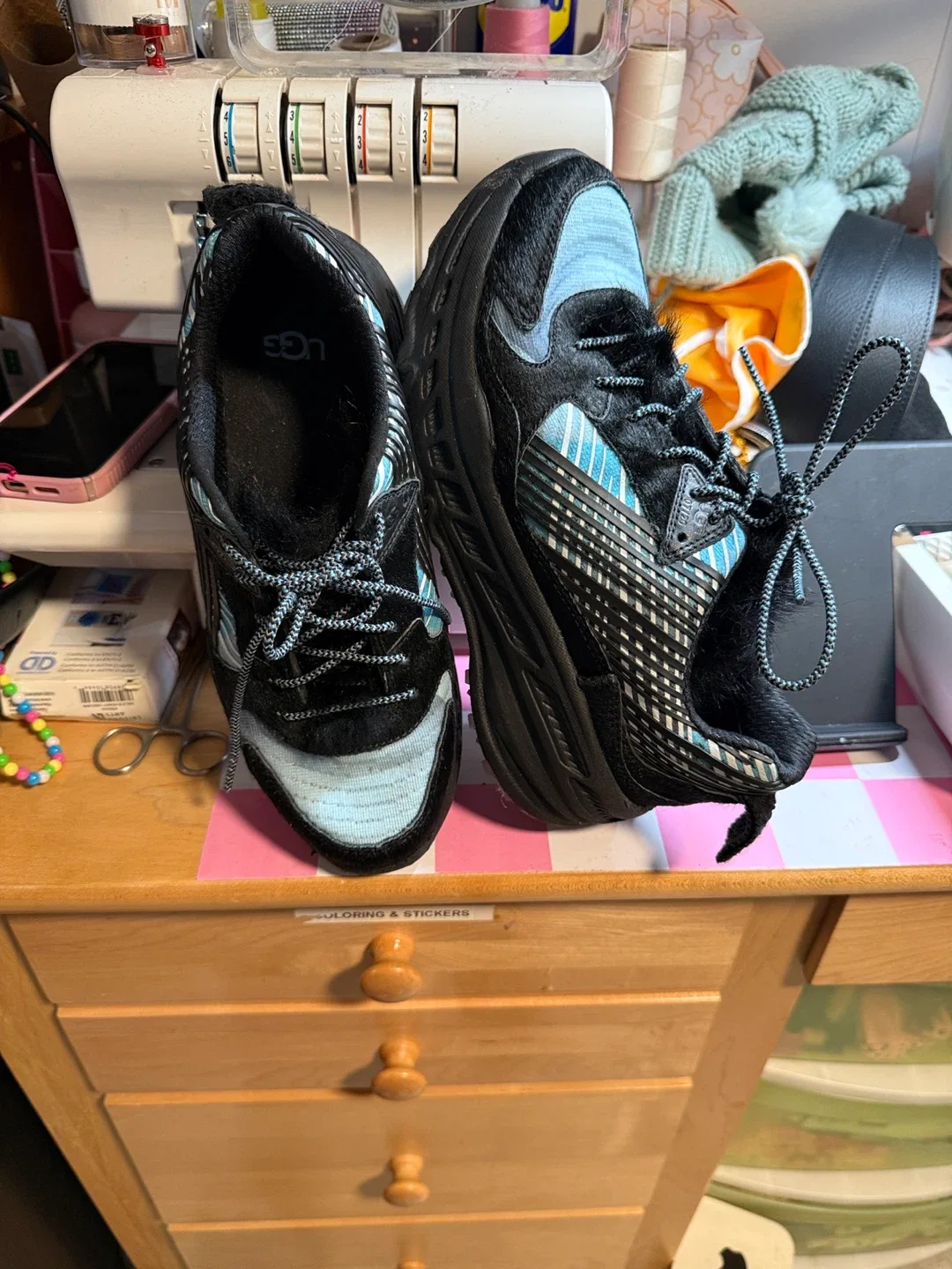 Ugg Black & Blue Sneakers - Women's Size 6 image indicator(3)