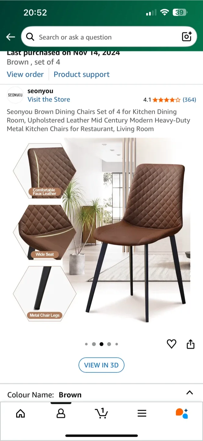 Seonyou Brown Dining Chairs - Set of 4 image indicator(2)