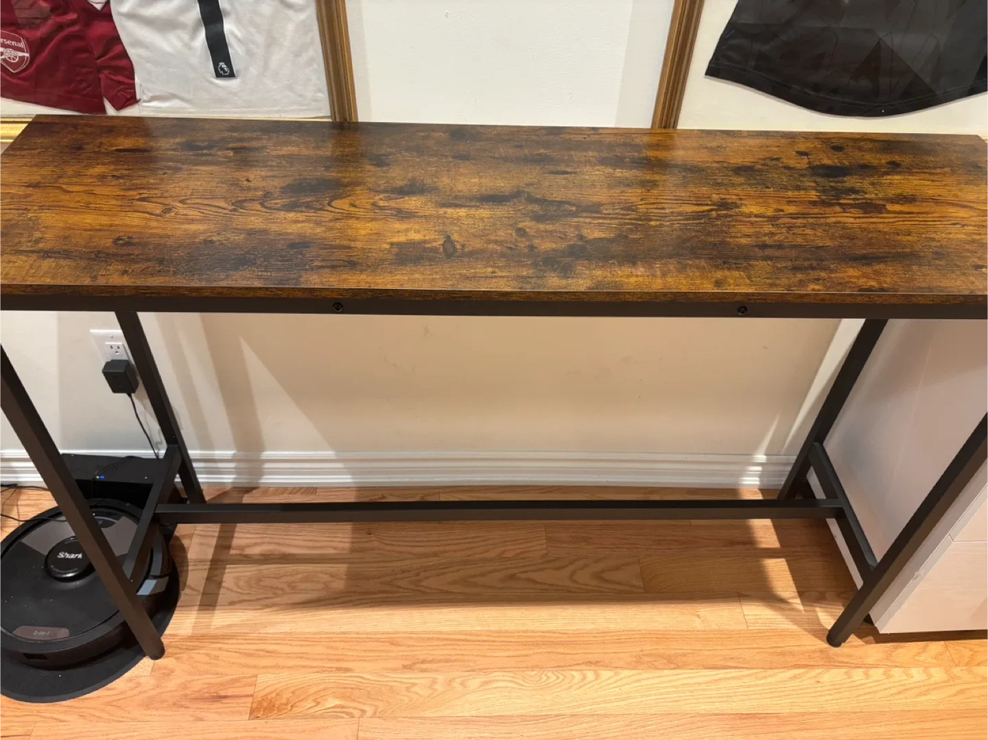 Rustic Brown High Bar Table with Metal Frame image indicator(2)