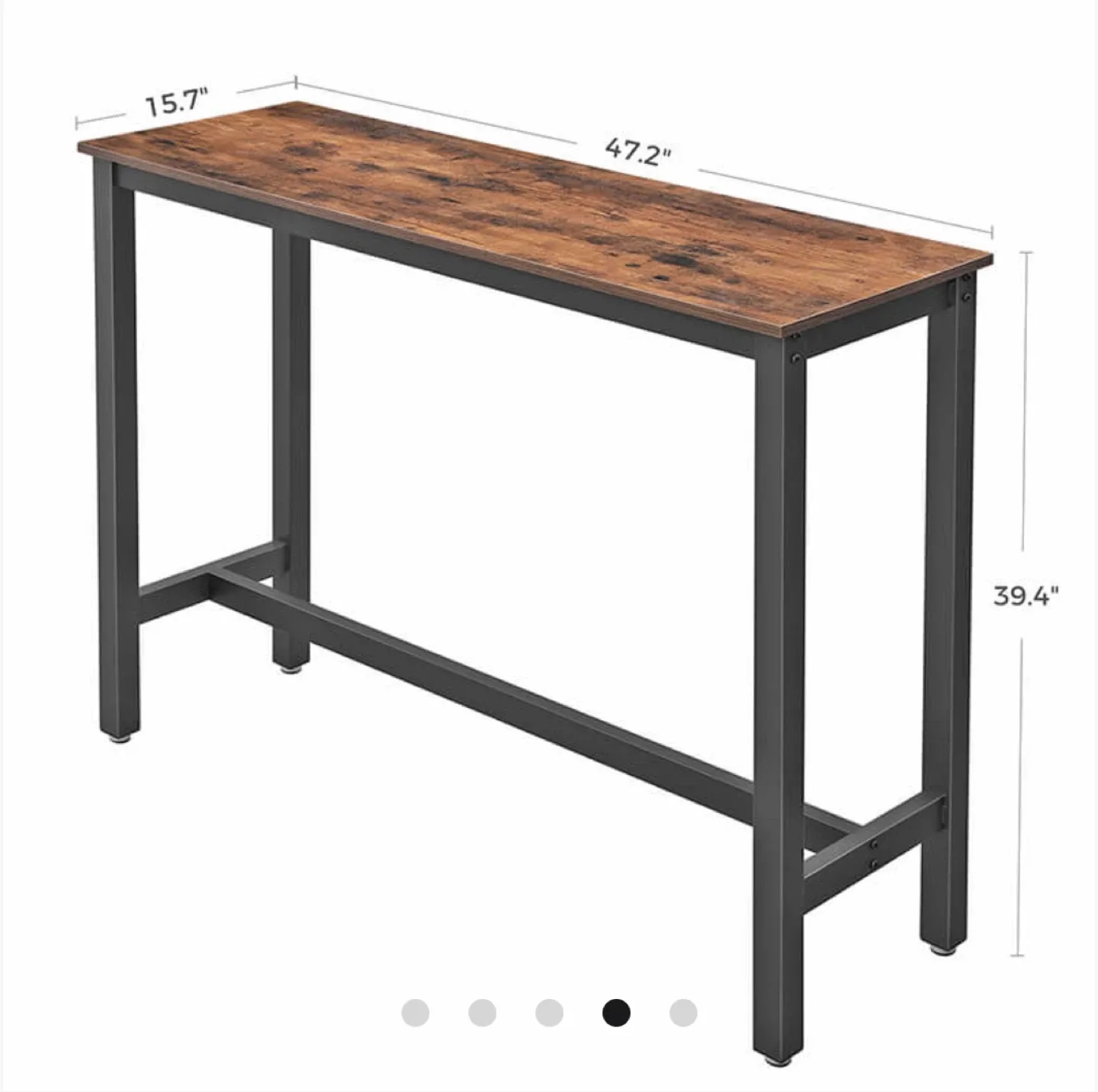Rustic Brown High Bar Table with Metal Frame image indicator(7)