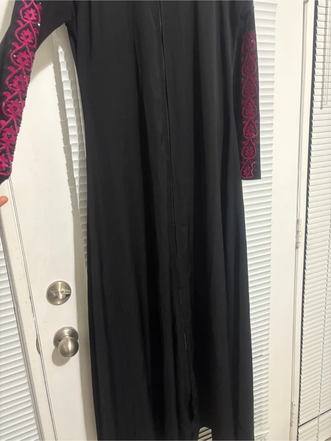 Black Abaya with Pink Embellishments image indicator(2)