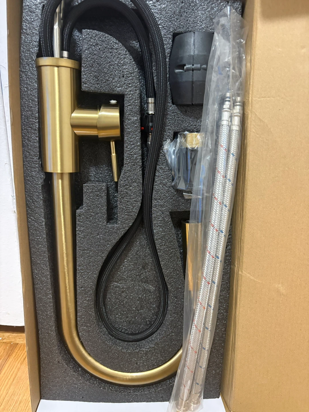 Gold Kitchen Faucet with Pull Down Sprayer