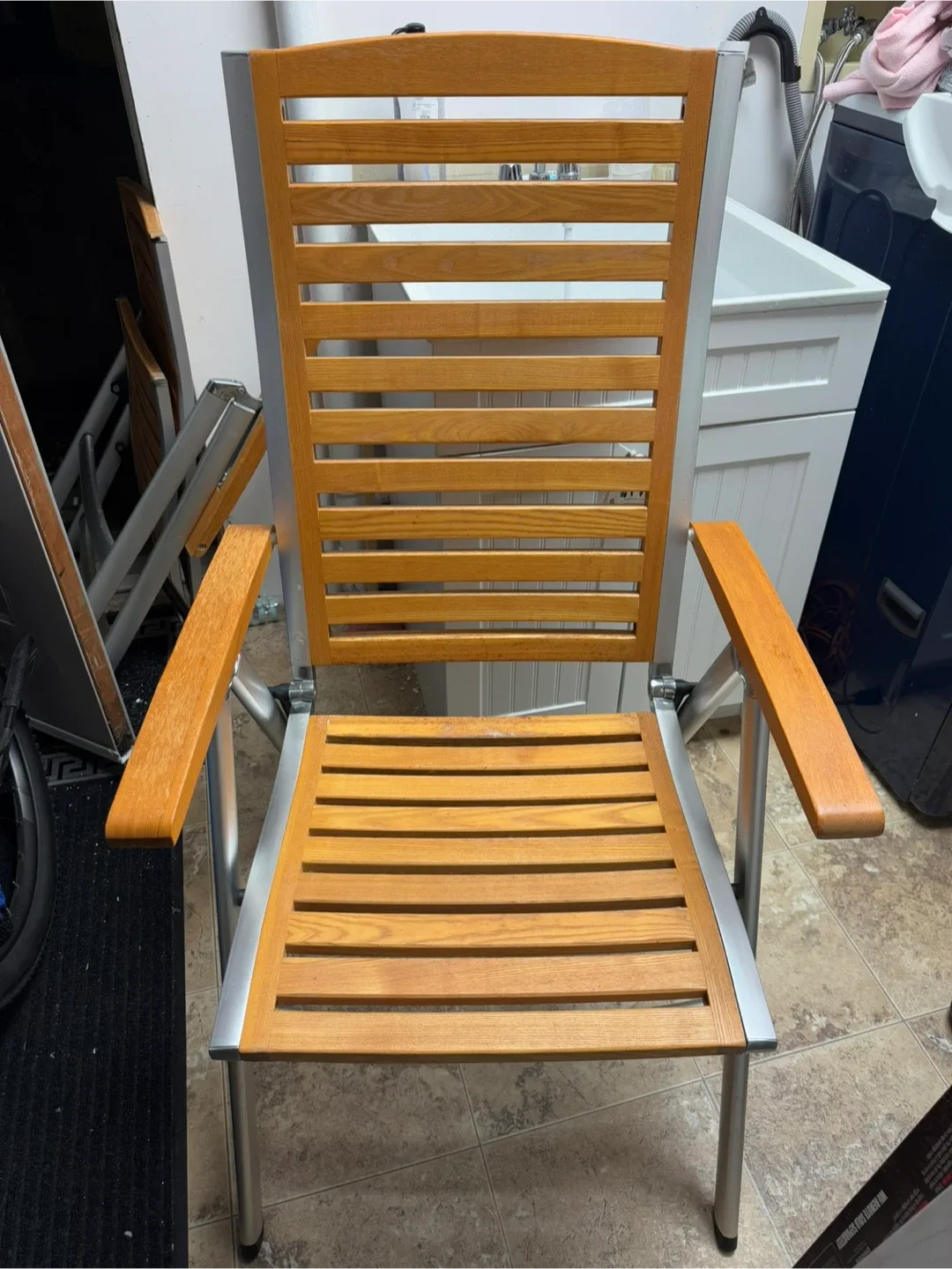 Teak & Aluminum Outdoor Armchair image indicator(2)