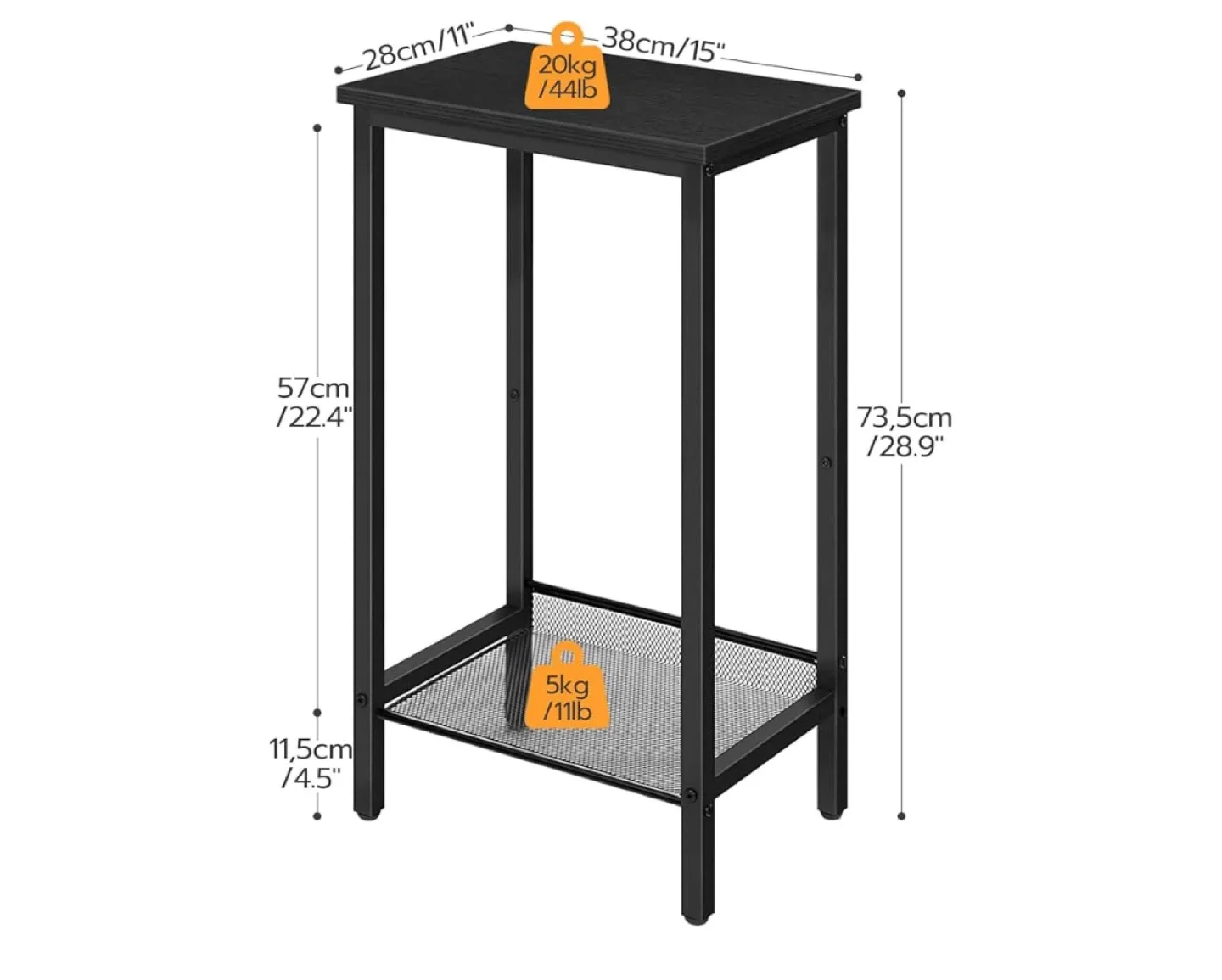 Black Wood Grain End Table image indicator(6)