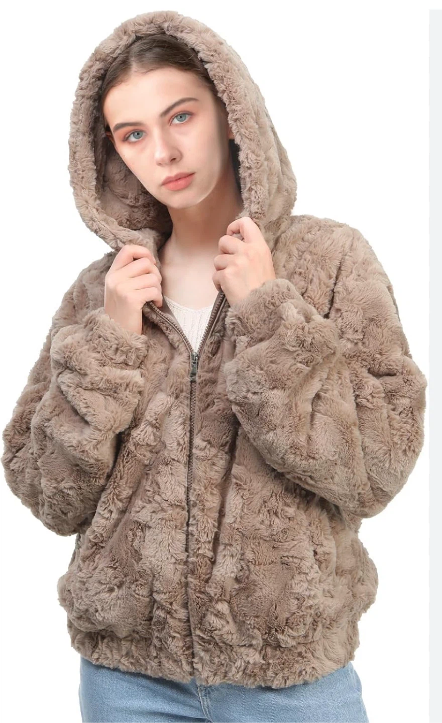 NEW! Furtoo Faux Fur Hoodie - Size Small