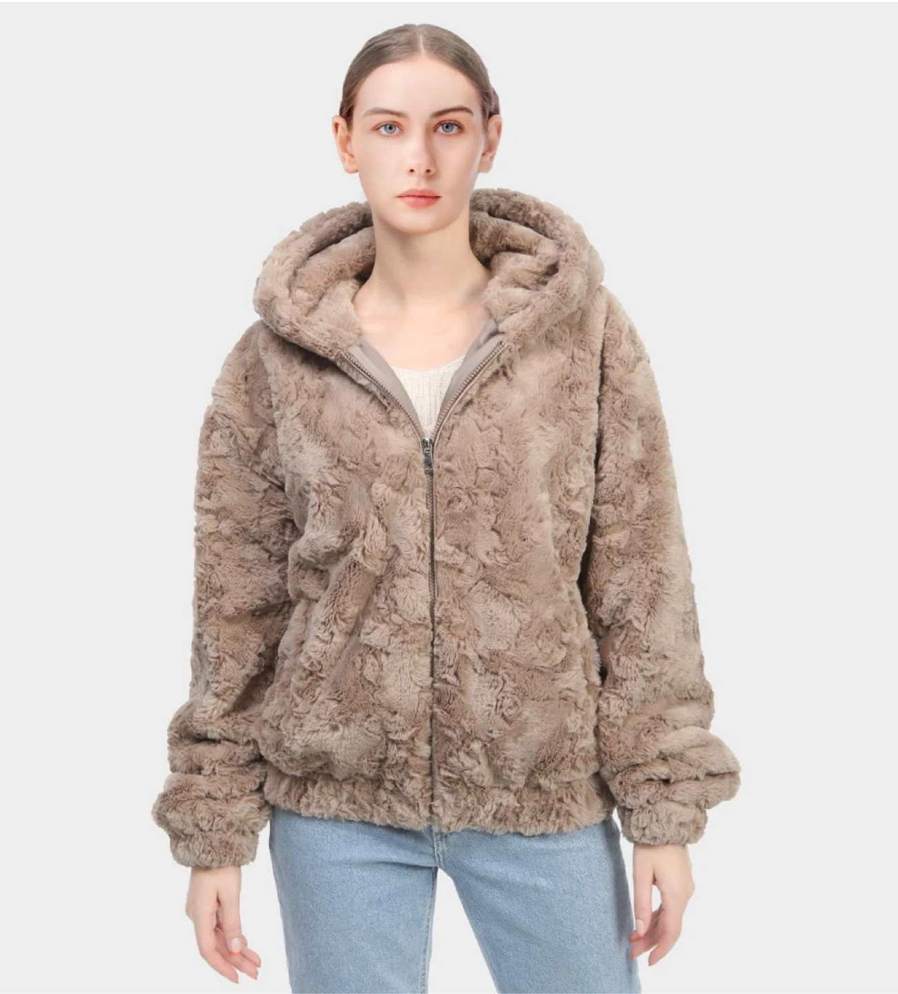 NEW! Furtoo Faux Fur Hoodie - Size Small - photo 3
