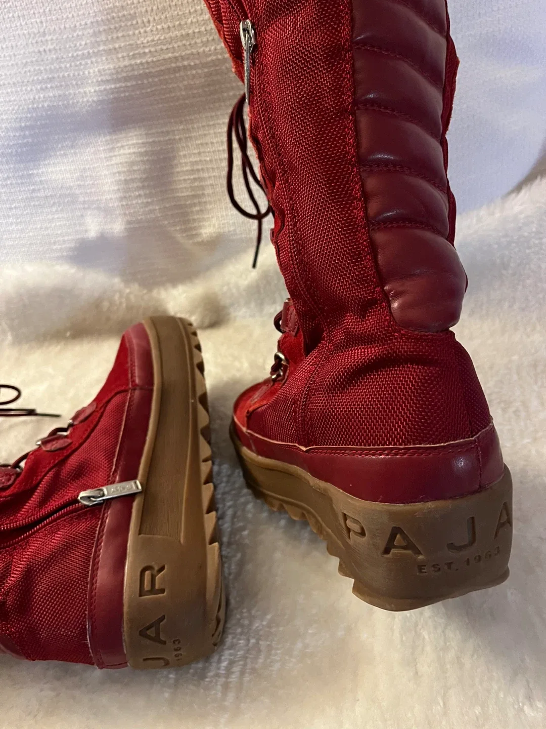 Pajar Red Winter Boots Women Size 7-7.5 image indicator(4)