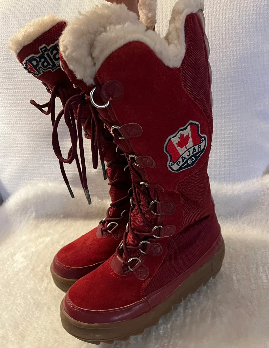 Pajar Red Winter Boots Women Size 7-7.5 image indicator(3)