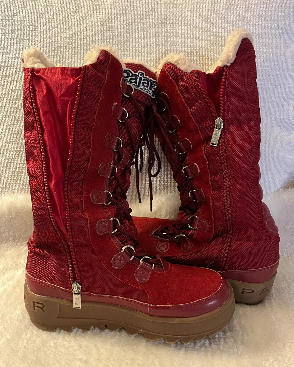 Pajar Red Winter Boots Women Size 7-7.5 image indicator(2)