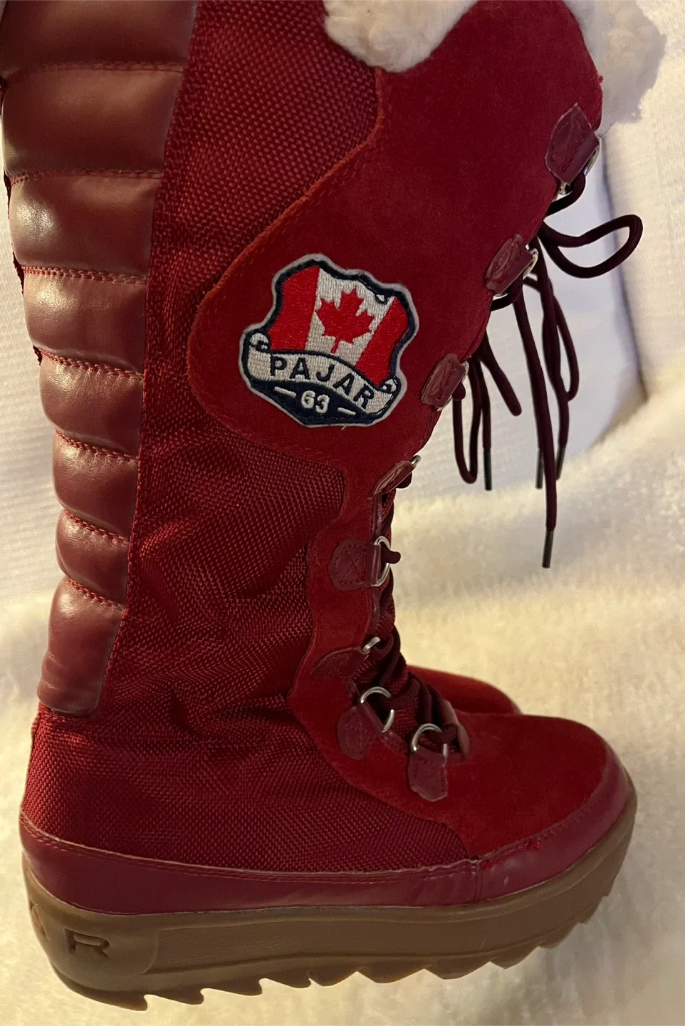 Pajar Red Winter Boots Women Size 7-7.5 image indicator(9)