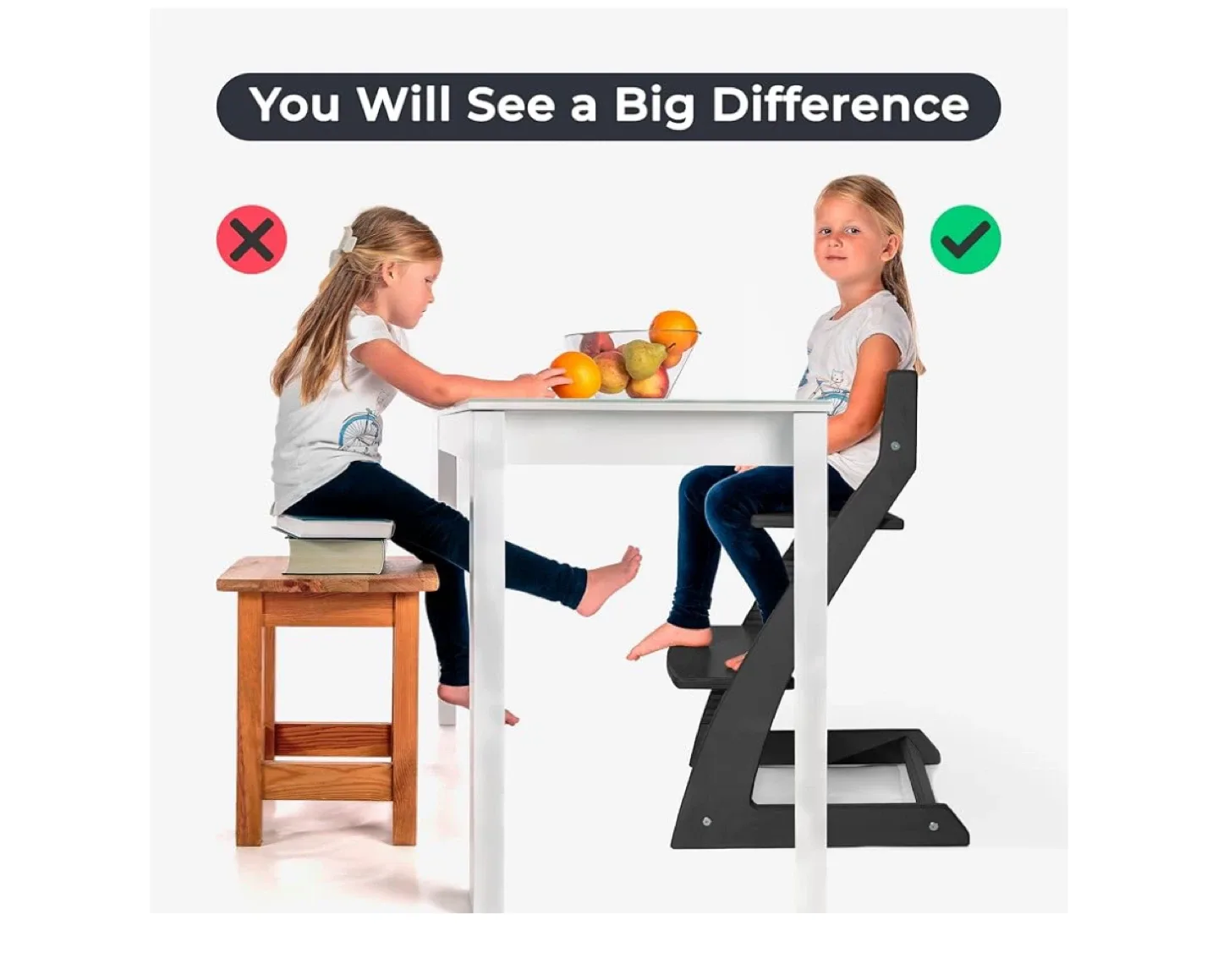 Fornel Adjustable Wooden High Chair - Black image indicator(6)