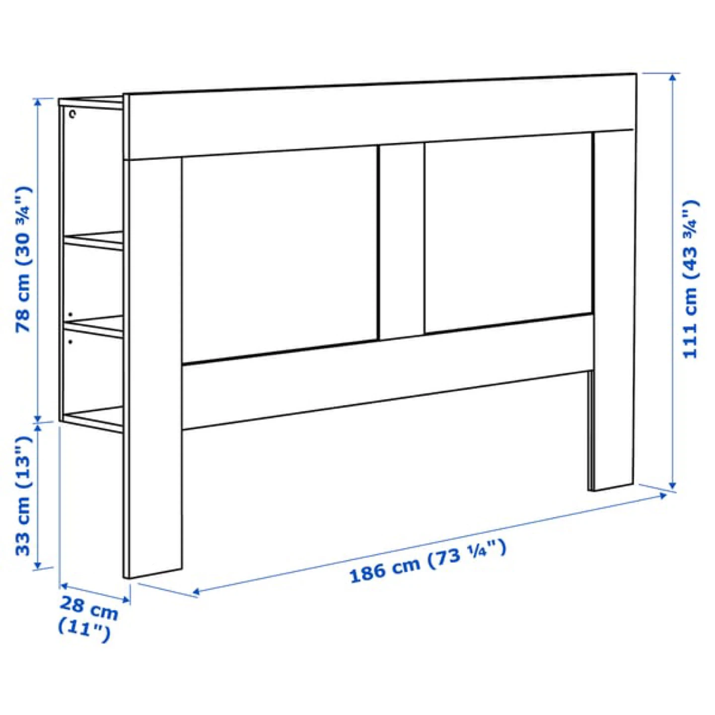IKEA Brimnes Headboard with Storage - Black - photo 2