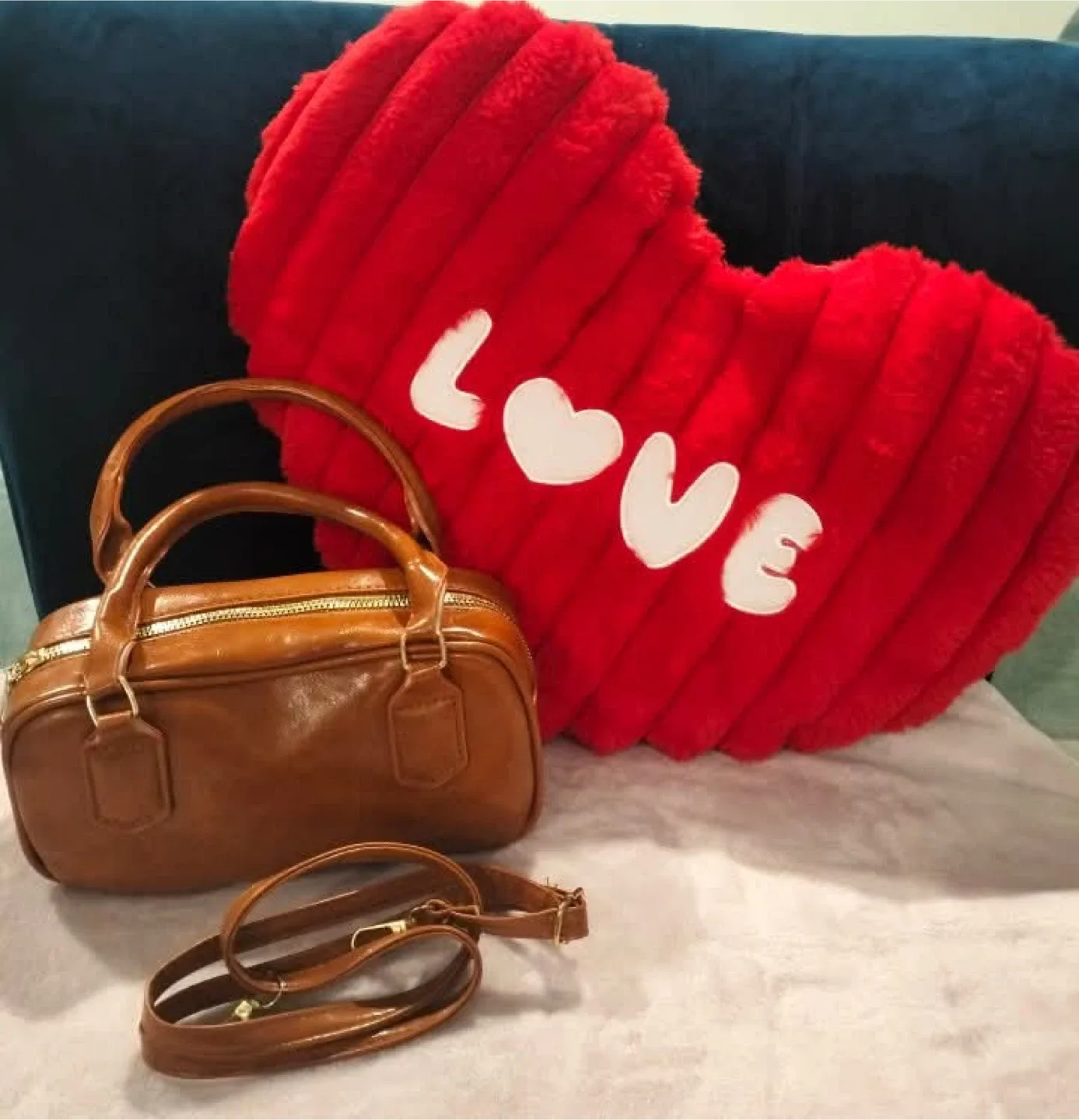 Brown Barrel Bag with Strap