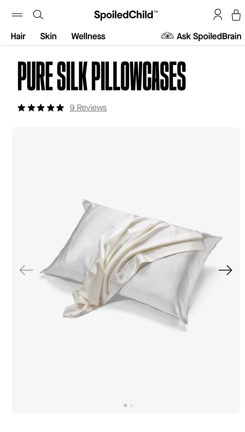 🥕 Pair of SpoiledChild Pure Silk Pillowcase - New in Box