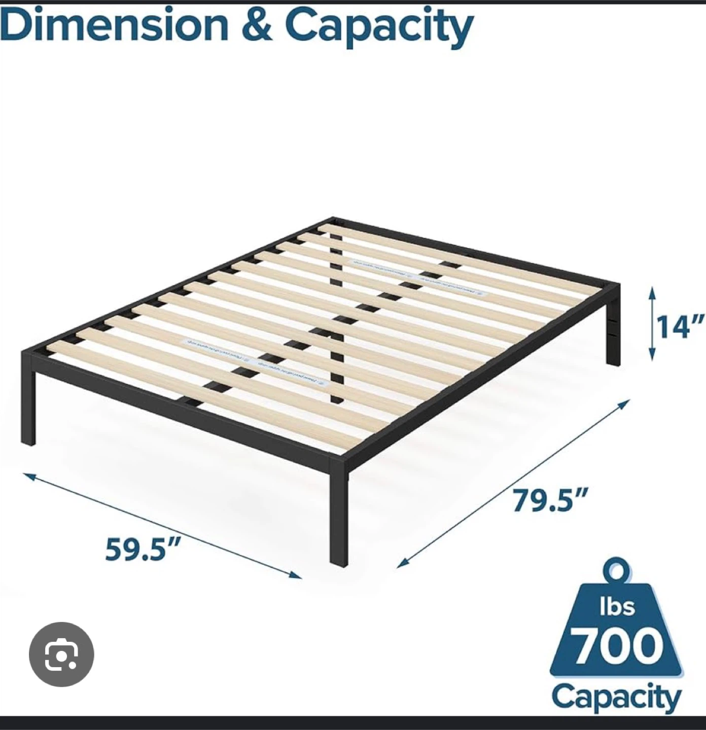 ZINUS Black Metal Bed Frame - Queen Size - photo 3