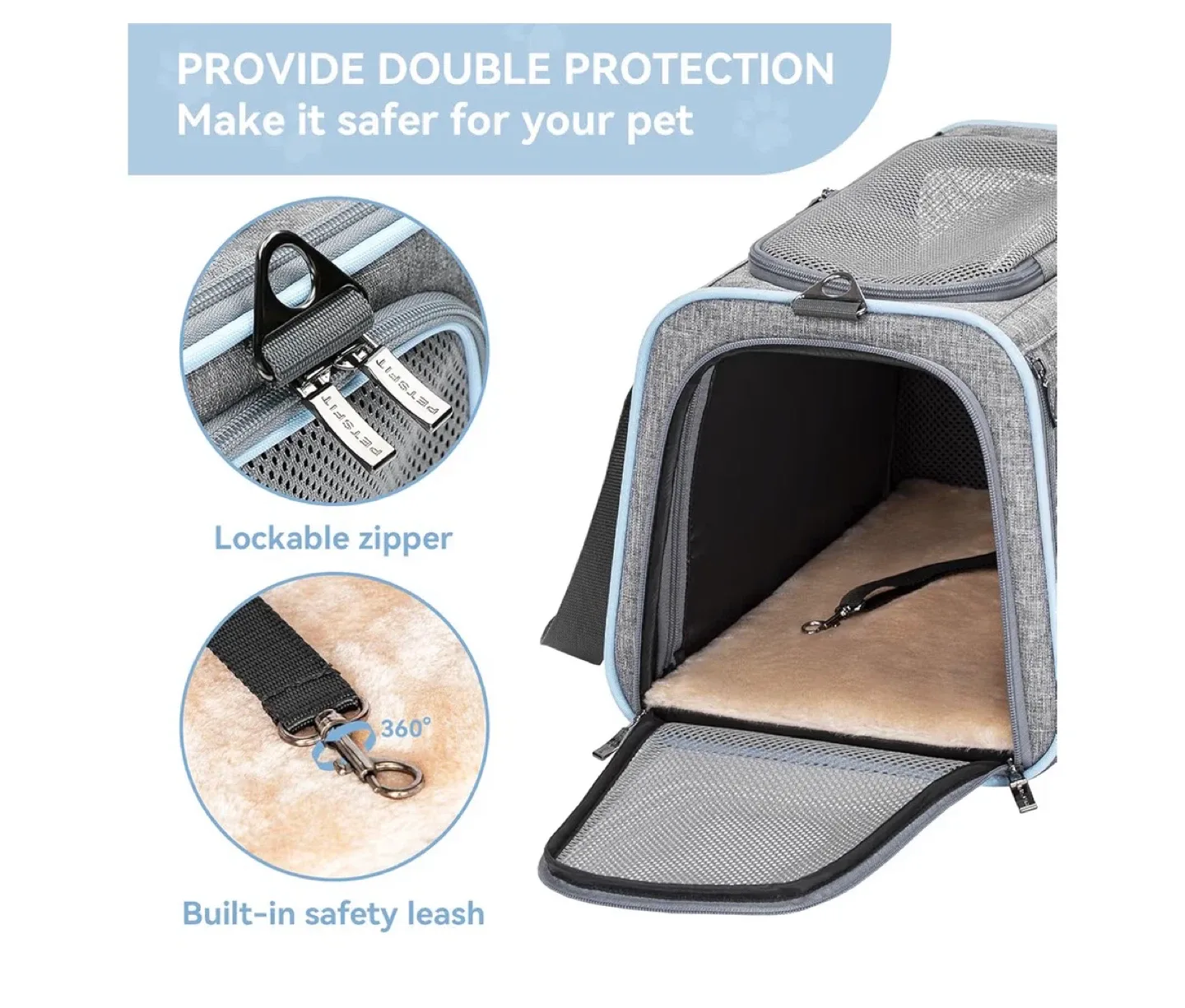 Petsfit Expandable Pet Carrier DCC1800315GL - New in Box! image indicator(6)