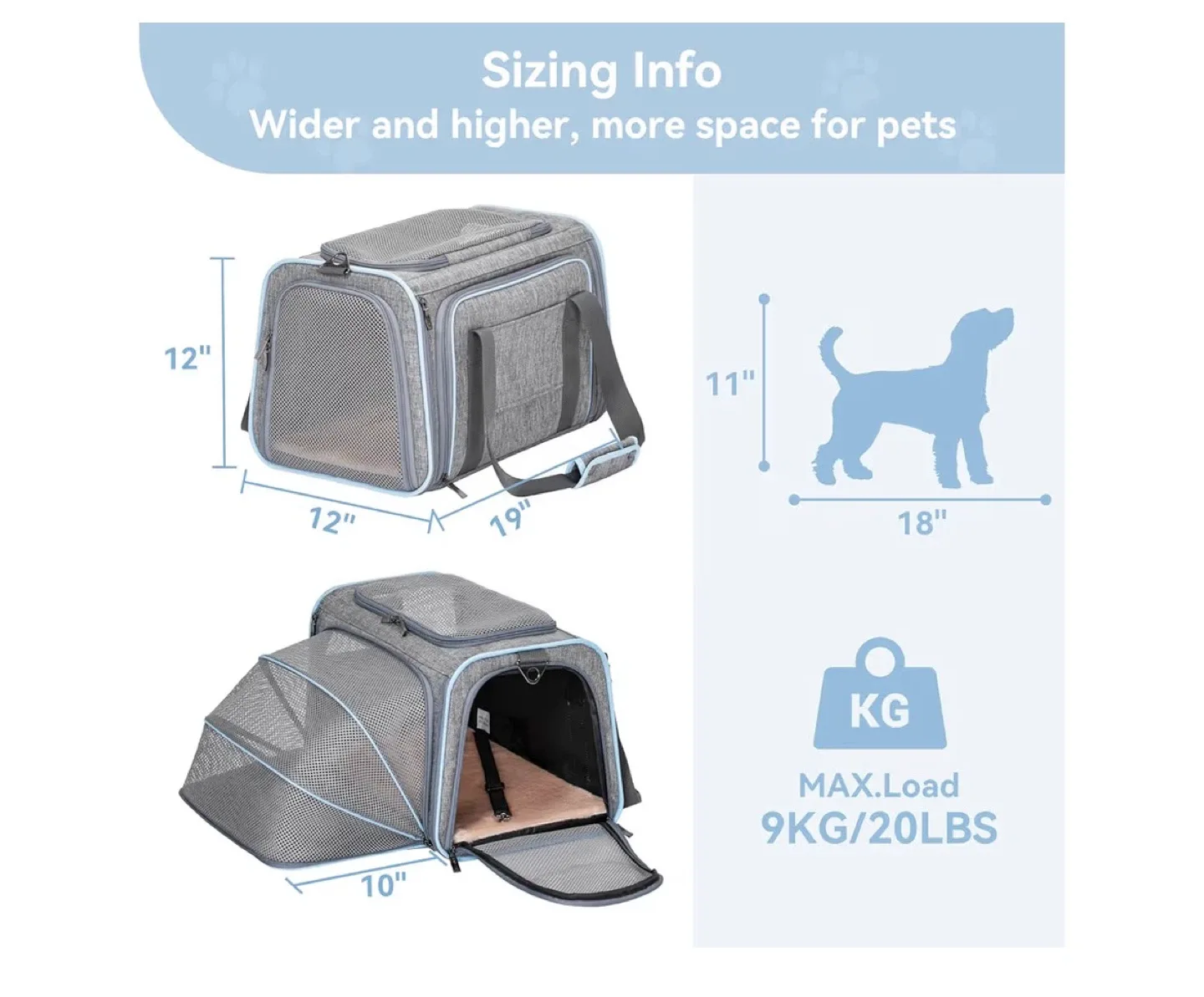 Petsfit Expandable Pet Carrier DCC1800315GL - New in Box! image indicator(5)