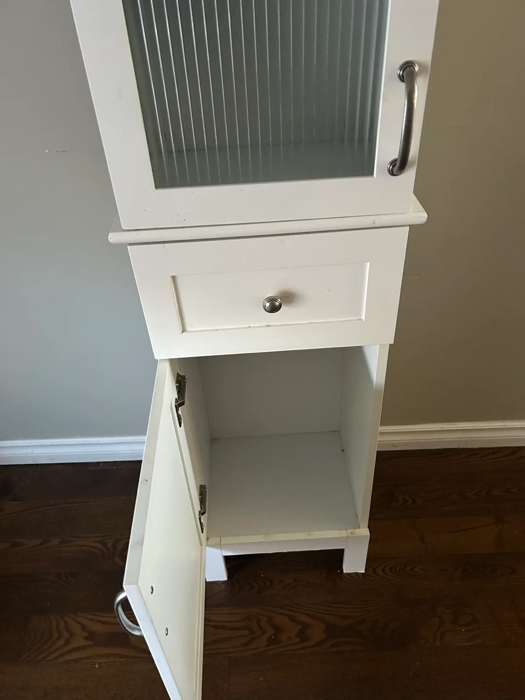 White Bathroom Cabinet with Glass Door🥕 image indicator(5)