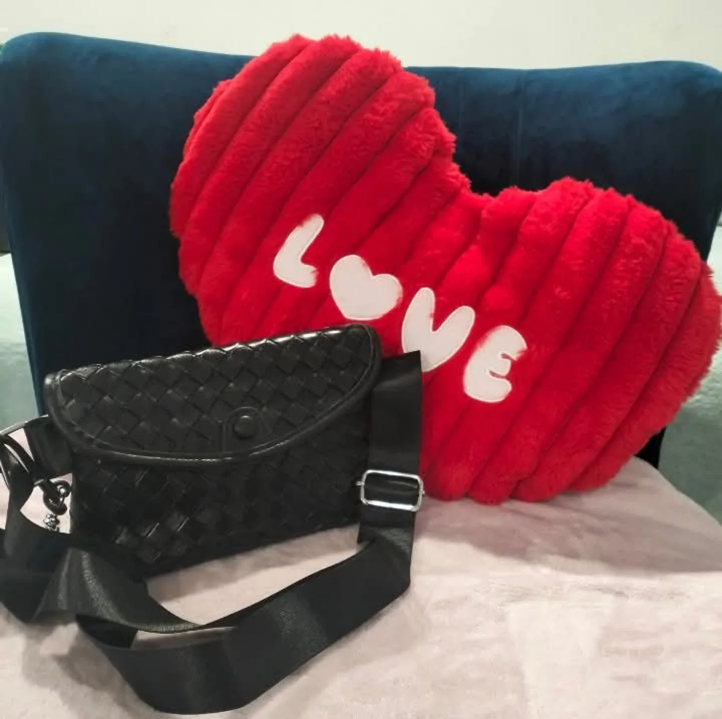 Black Woven Crossbody Bag