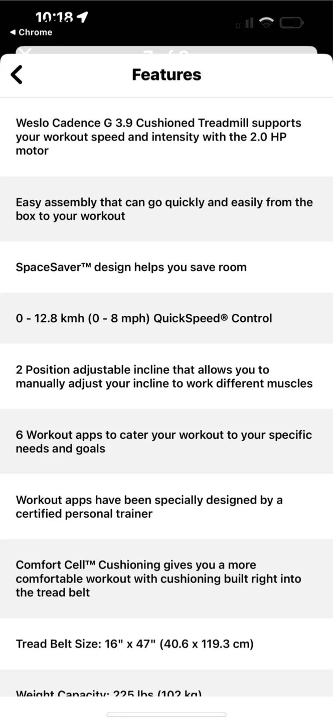 Weslo Cadence G 3.9 Treadmill image indicator(6)