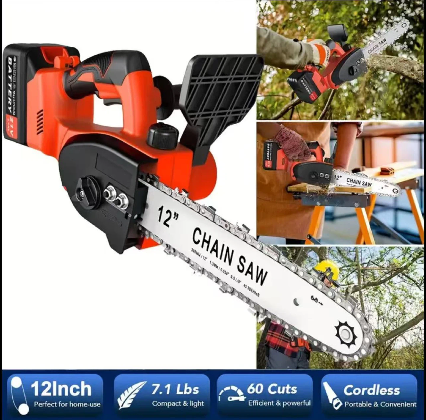 12 inch Cordless Chain Saw - New