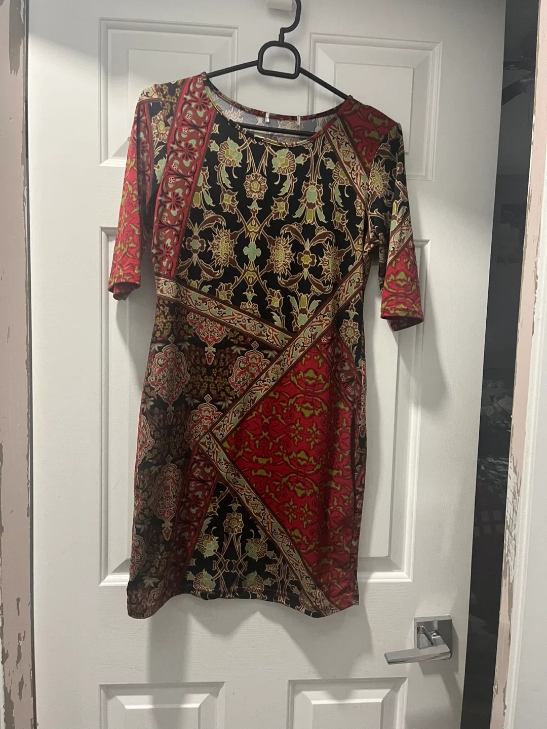 Patterned Dress - Red, Black, and Gold image indicator(3)