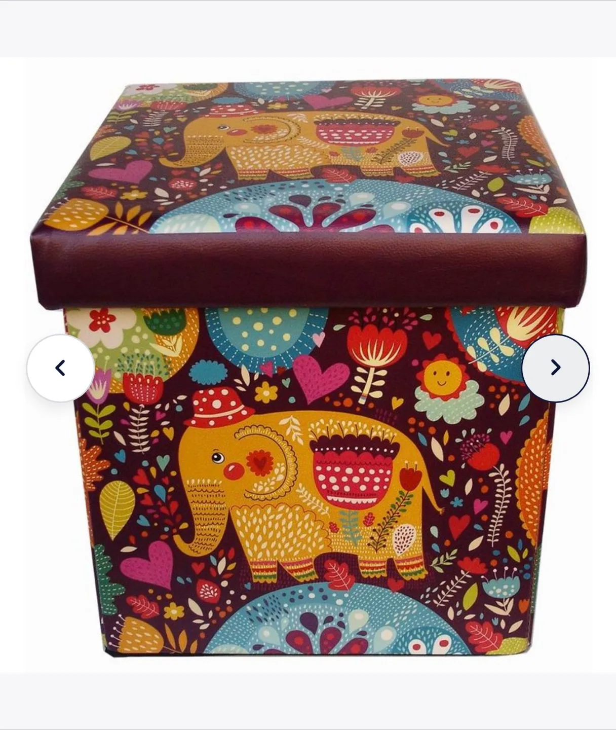 Elephant Print Storage Ottoman image indicator(3)