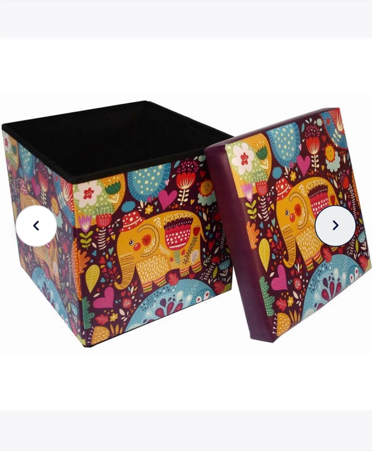 Elephant Print Storage Ottoman image indicator(5)