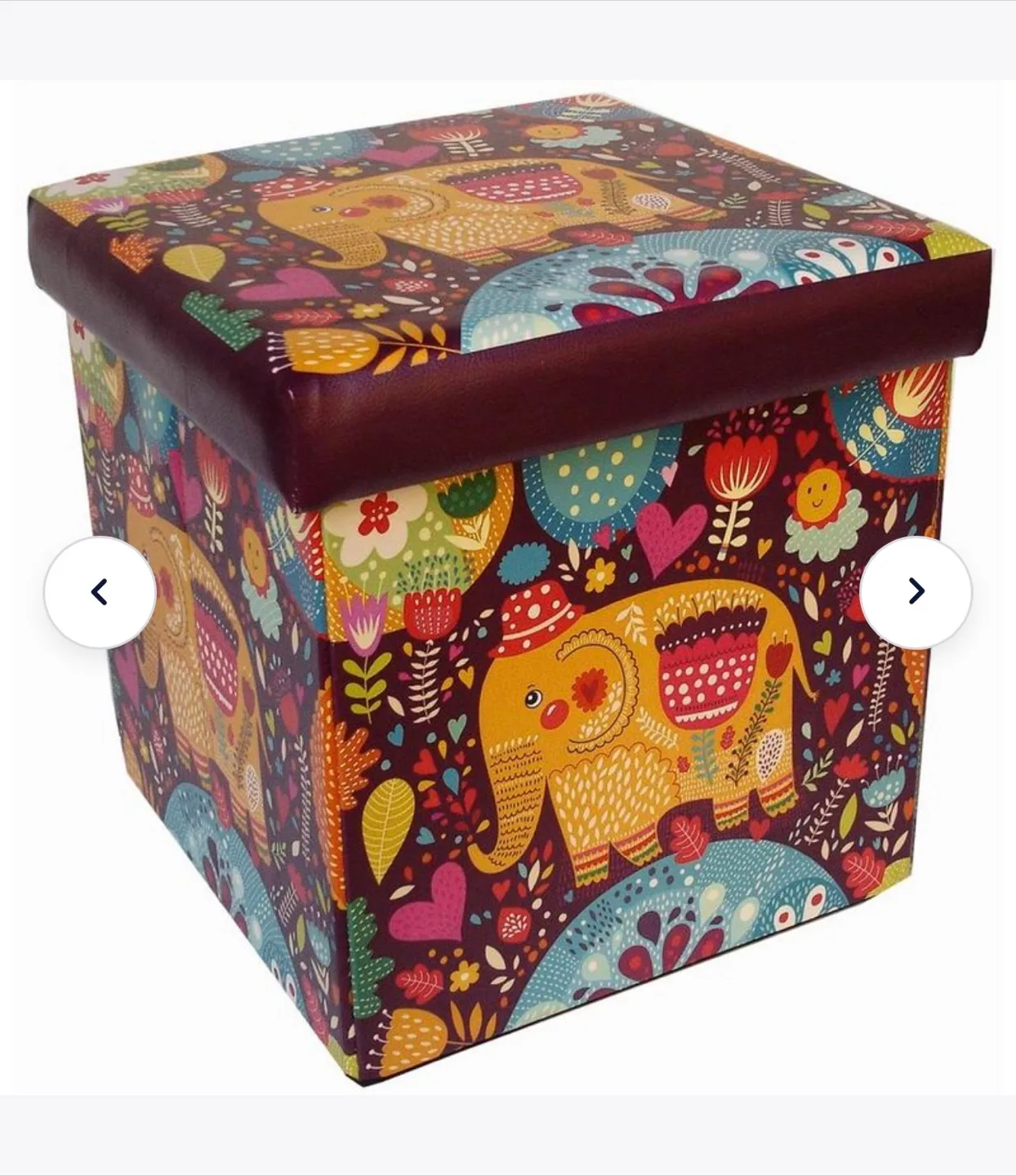 Elephant Print Storage Ottoman image indicator(4)