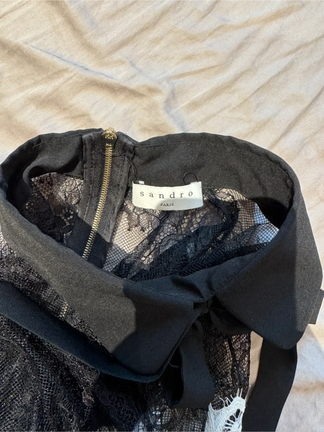 Sandro Paris Black & White Lace Dress - Size 34 image indicator(3)