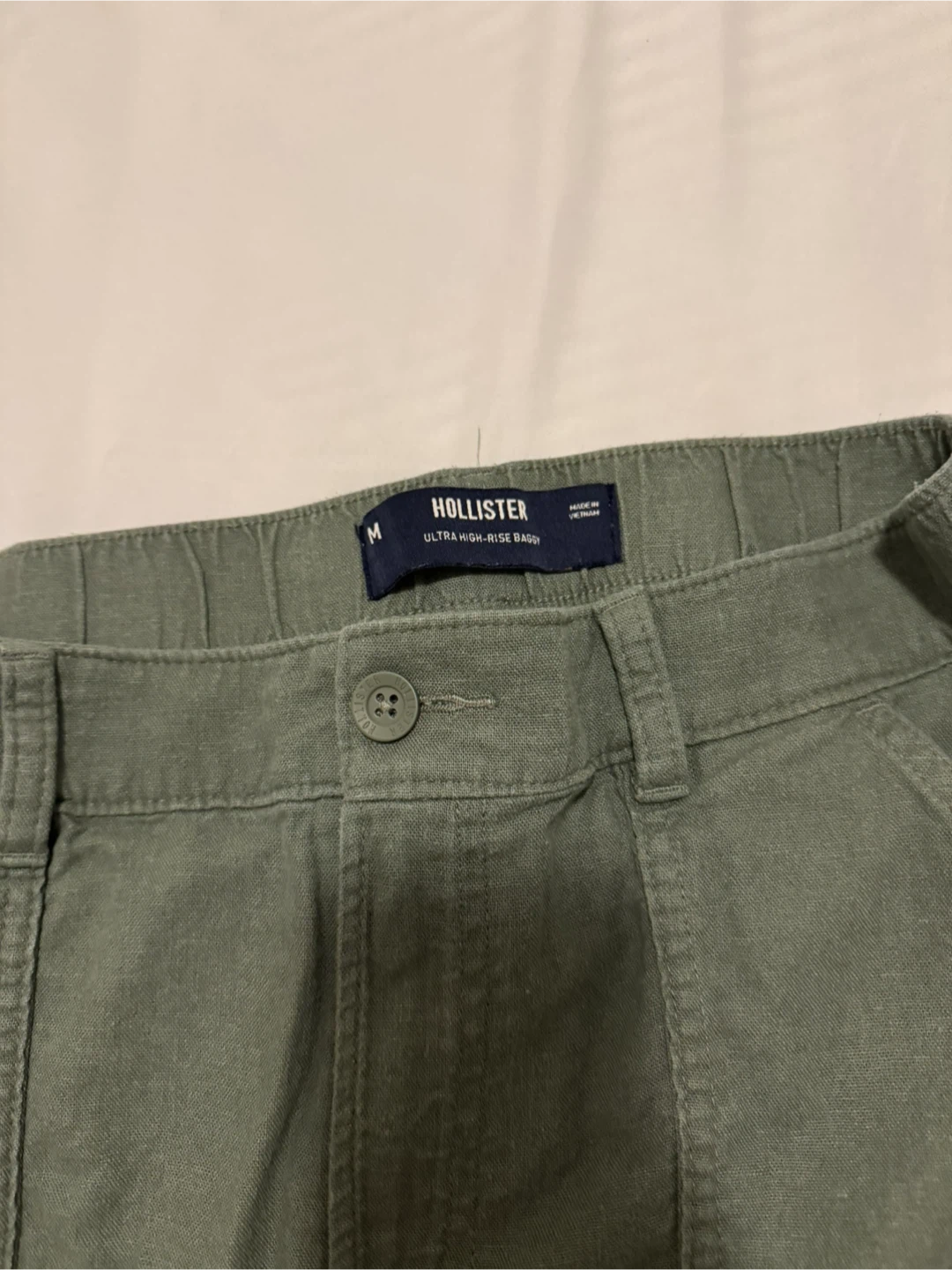 Hollister Ultra High-Rise Linen Cargo Pants - M - photo 2