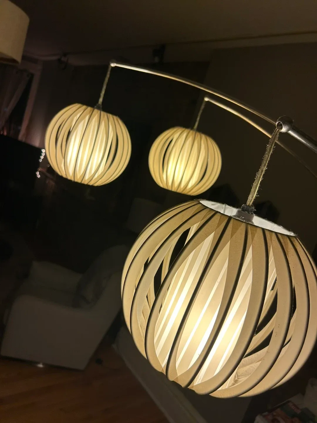 Silver Floor Lamp with Three Lights image indicator(8)