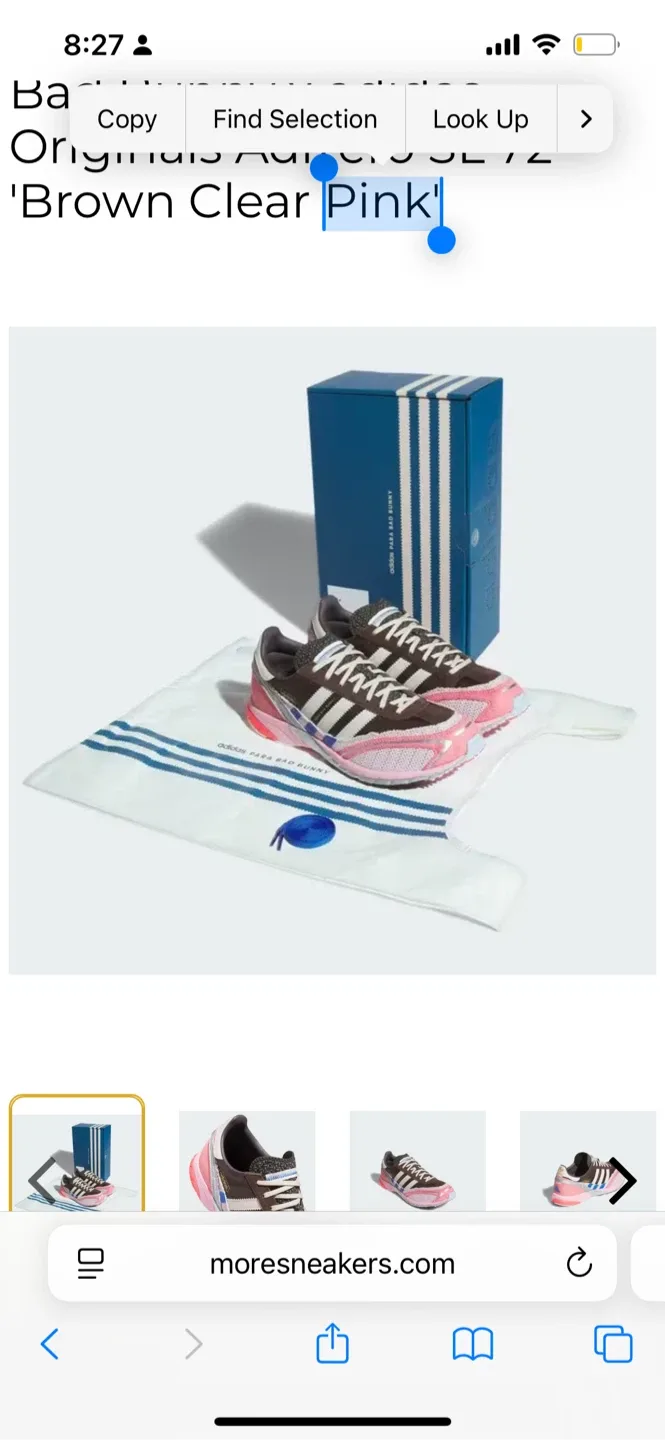 Bad Bunny Adidas Adizero SL 72  Brown Clear Pink image indicator(9)