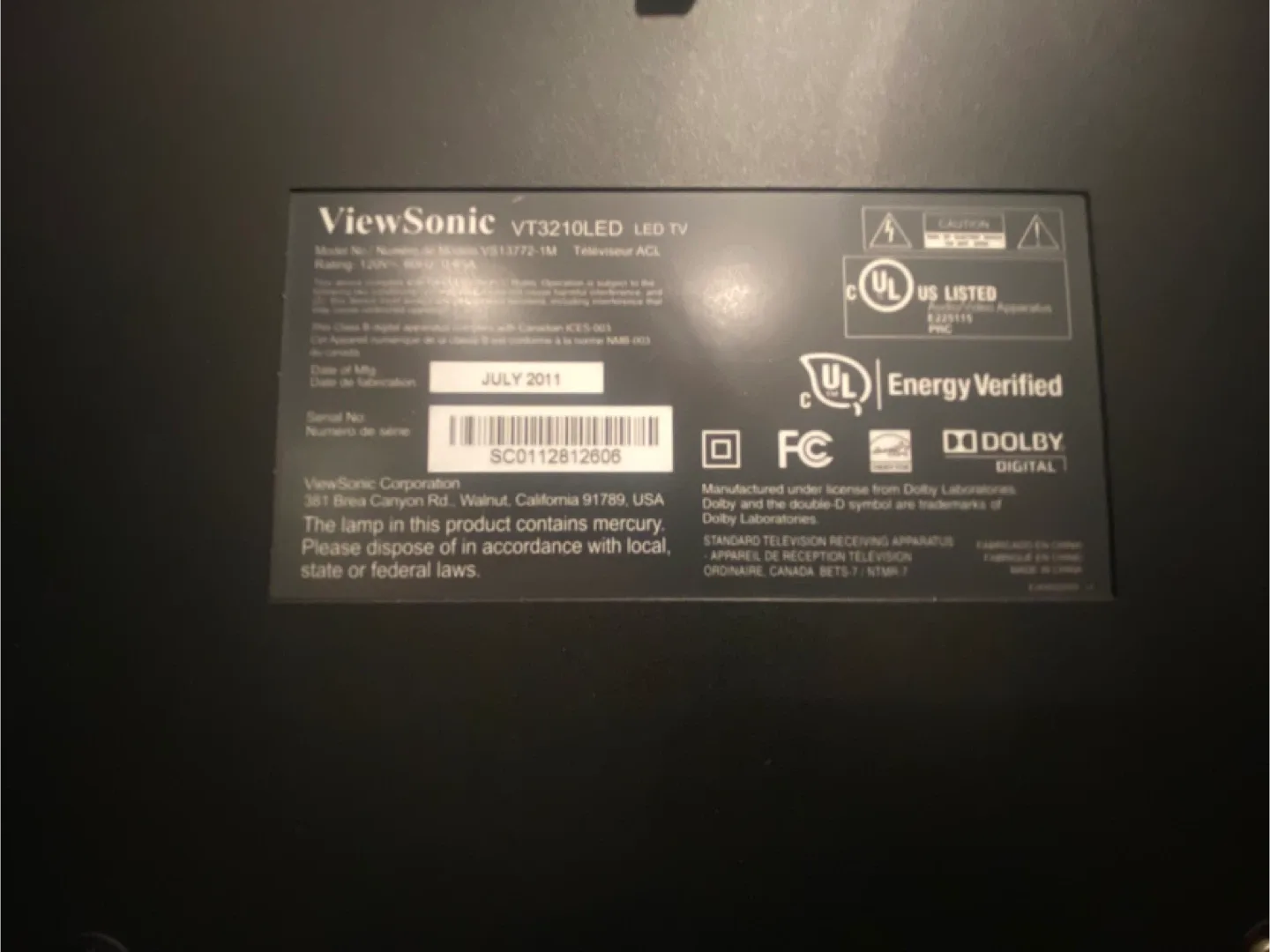 ViewSonic 32” HD LED TV VT3210LED image indicator(3)