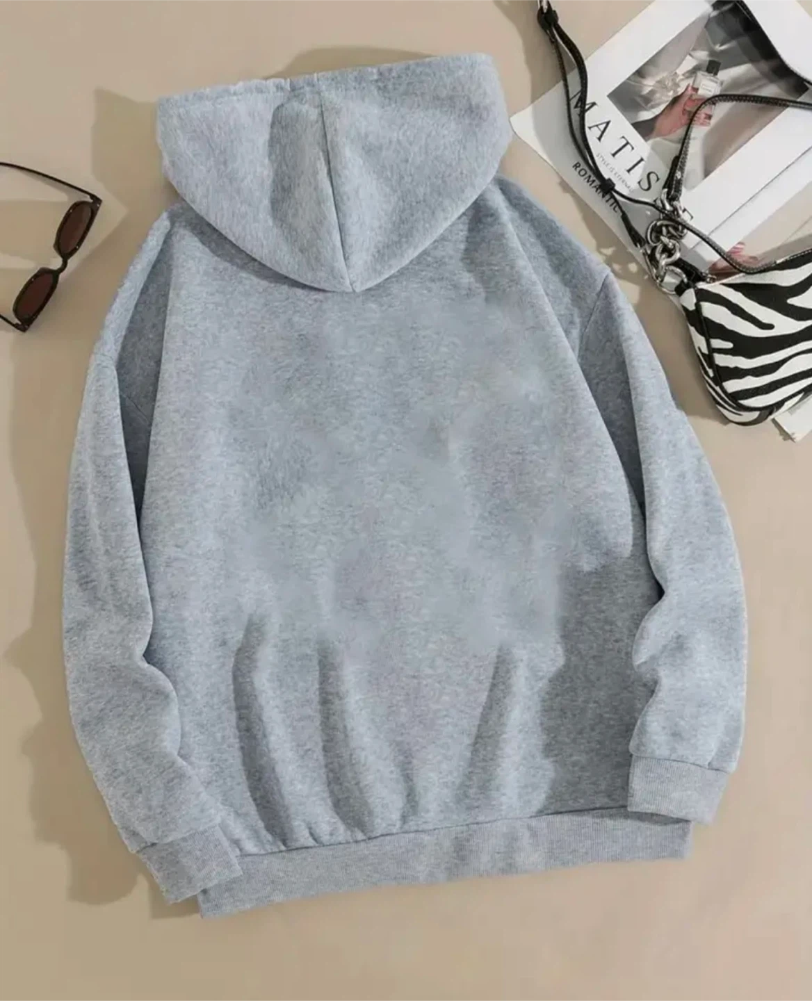 Grey Hoodie with White Stripes - photo 2