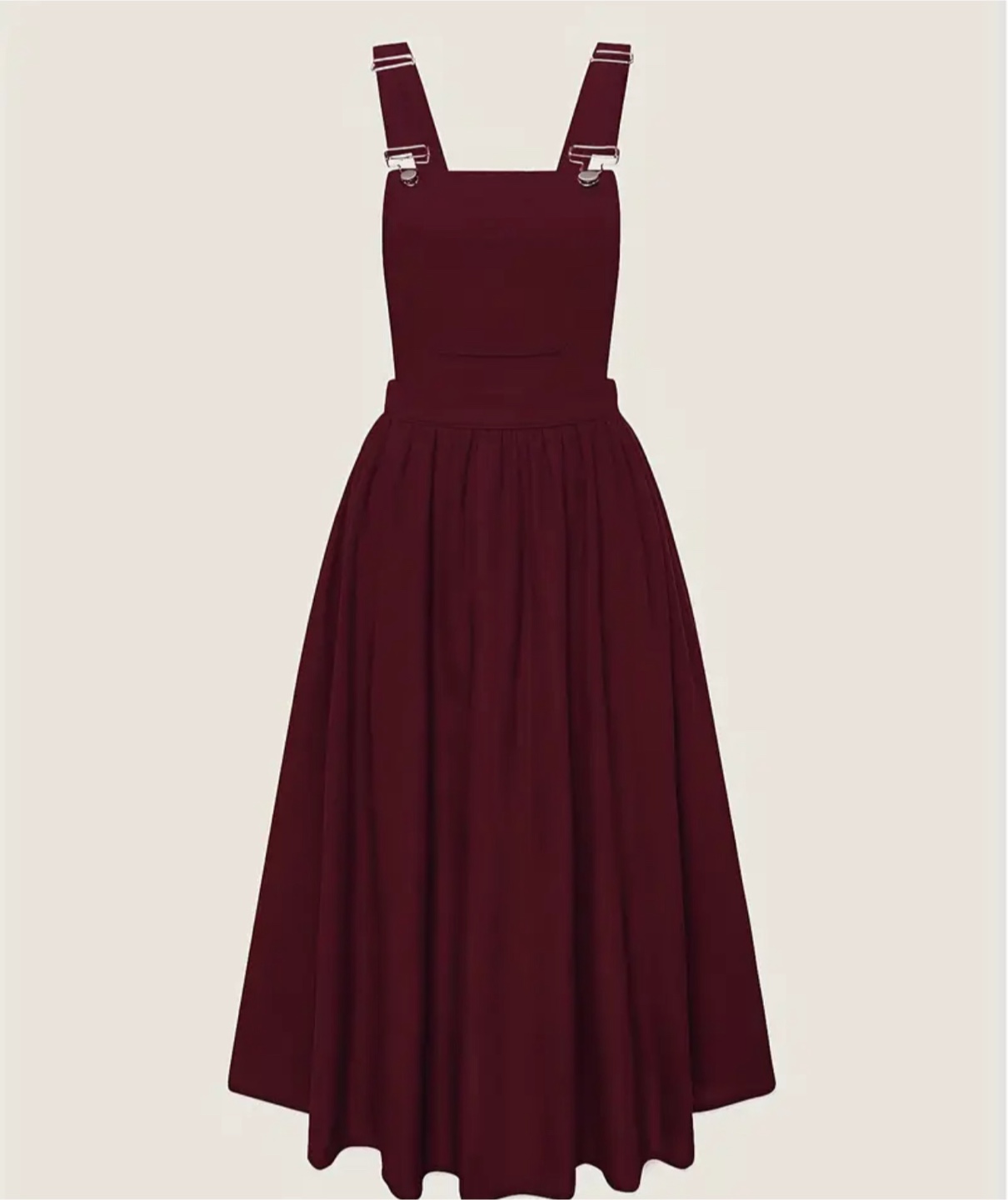 Burgundy Pinafore Dress