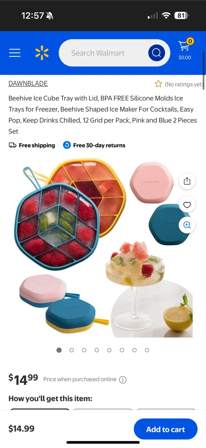 🥕DAWNBLADE Beehive Ice Cube Tray - Pink & Blue image indicator(3)